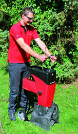 Einhell GC-RS 2540 - Biotrituradora eléctrica silenciosa (potencia de 2000 W, 230 V, 93 dB, ralentí de 40 min-1), color rojo y negro