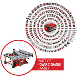 Einhell Sierra de mesa circular con batería TE-TS 36/210 Li-Solo Power X-Change (36 V, iones de litio, Ø210 x Ø30 mm hoja, ampliación de mesa, incl. tope angular, sin batería ni cargador)