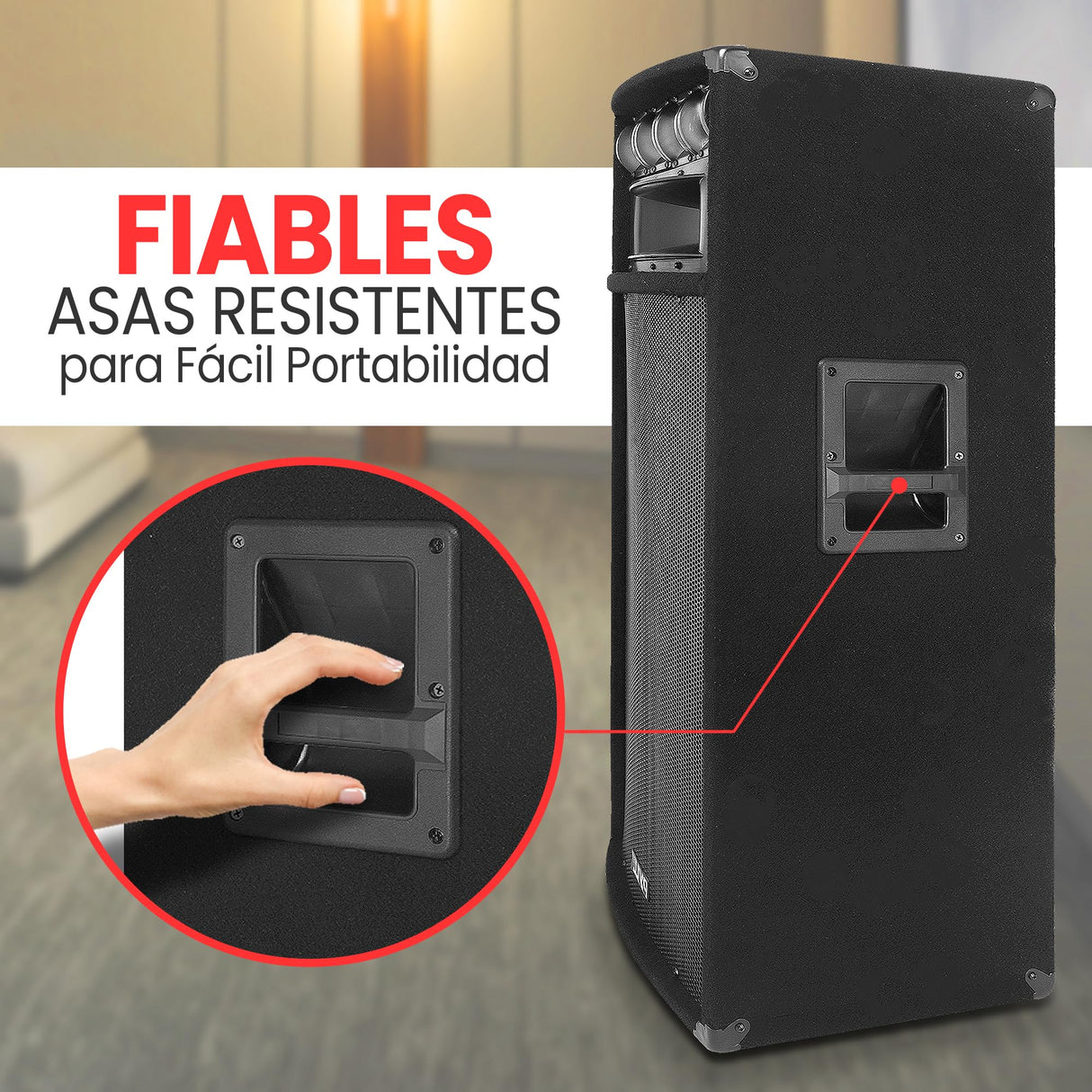 PylePro Altavoz, Portatil, para gabinete, 1600V, Estereo, Woofer de 3.4”, Tweeters duales, Bocina Media de 5x12”, Exterior, Interior