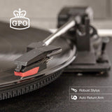 GPO Bermuda Reproductor de vinilos con patas desmontables, Bluetooth y altavoz incorporado - Azul