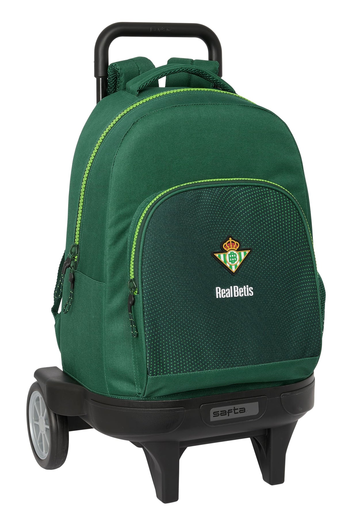 Safta REAL BETIS BALOMPIÉ - Mochila Grande con Ruedas, Compact Evolución, Extraíble, Ideal para Niños de Diferentes Edades, Cómoda y Versátil, Calidad y Resistencia, 33x22x45 cm, Color Verde