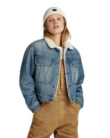 G-Star Para Mujer Short Sherpa Denim jacket Wmn, Azul (antique faded blue agave D23686-D436-G129), XL