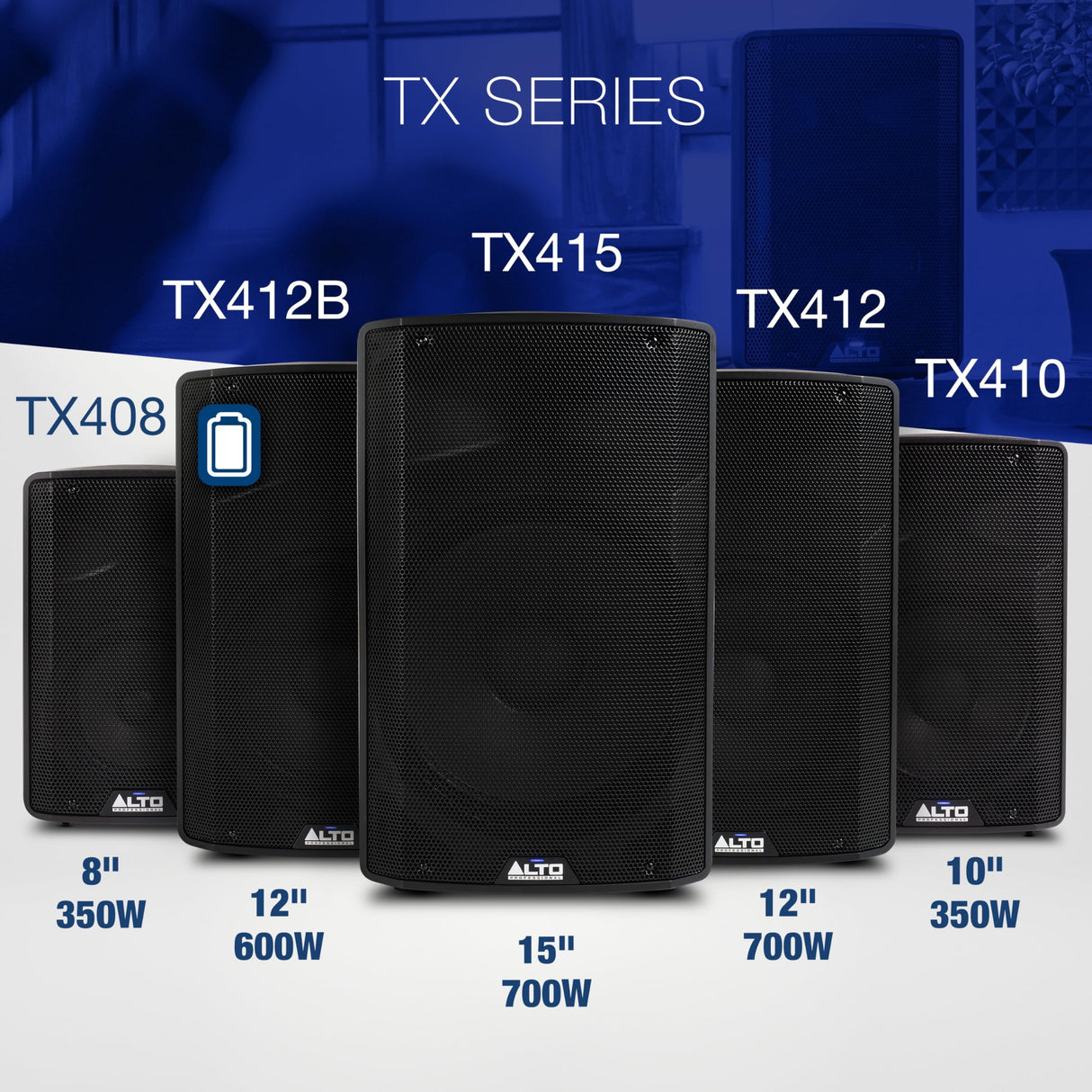 ALTO TX408 Altavoz Autoamplificado 350W 8 Pulgadas con TWS por Bluetooth, Mesa de Mezclas de 2 Canales, para Actuaciones de DJ o de Bandas y Estudios de Ensayo
