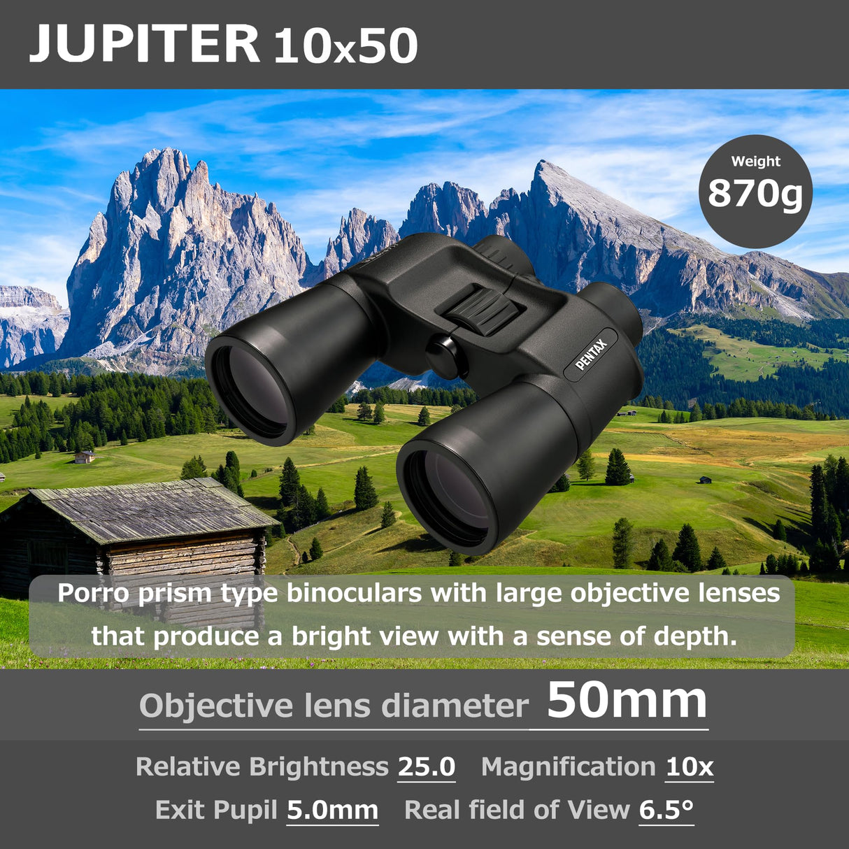 Pentax Prismático Jupiter 10X50, Negro