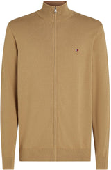 Tommy Hilfiger Jersey con Cremallera Hombre Essential Cotton Zip Thru con Cuello Alto, Beige (Safari Canvas), 3XL