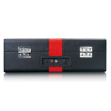 Classic Phono by Lenco TT-110 - Plato Giratorio - 33, 45 y 78 RPM - Bluetooth - transmisión por Correa - 2 Altavoces - Entrada Auxiliar, Salida RCA, 3,5 mm - Negro/Rojo