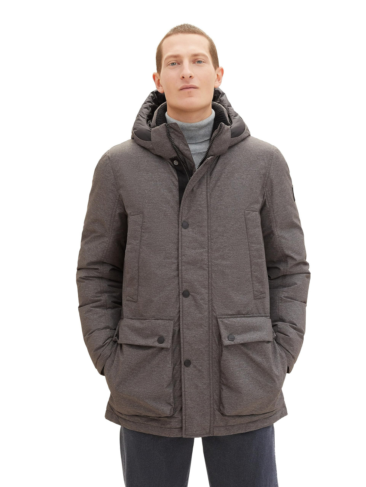 TOM TAILOR 1037347 Chaqueta, 13101-Buffer de Estructura Gris, XXL para Hombre