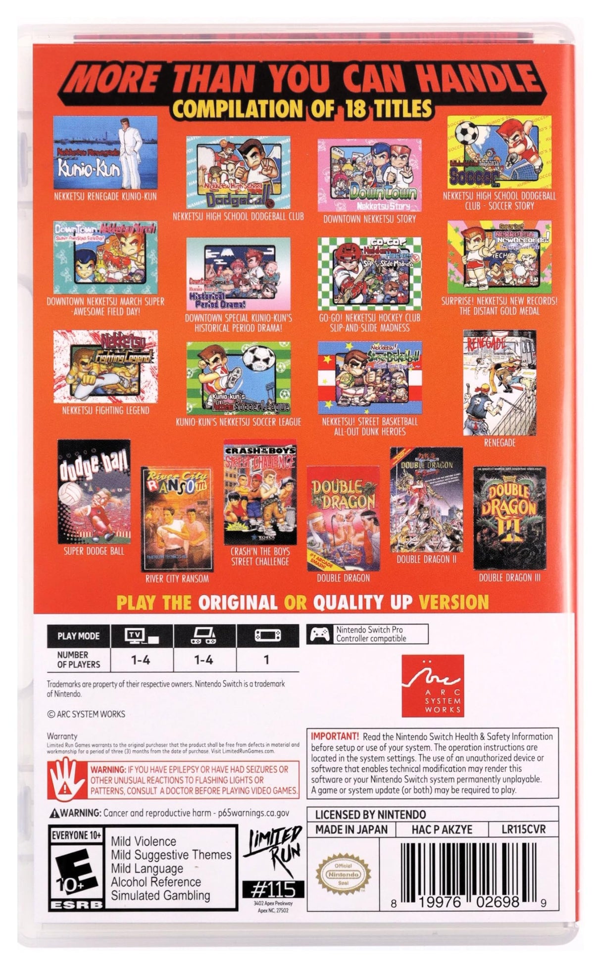 Double Dragon & Kunio-Kun Retro Brawler Bundle (Limited Run #115) (Import)