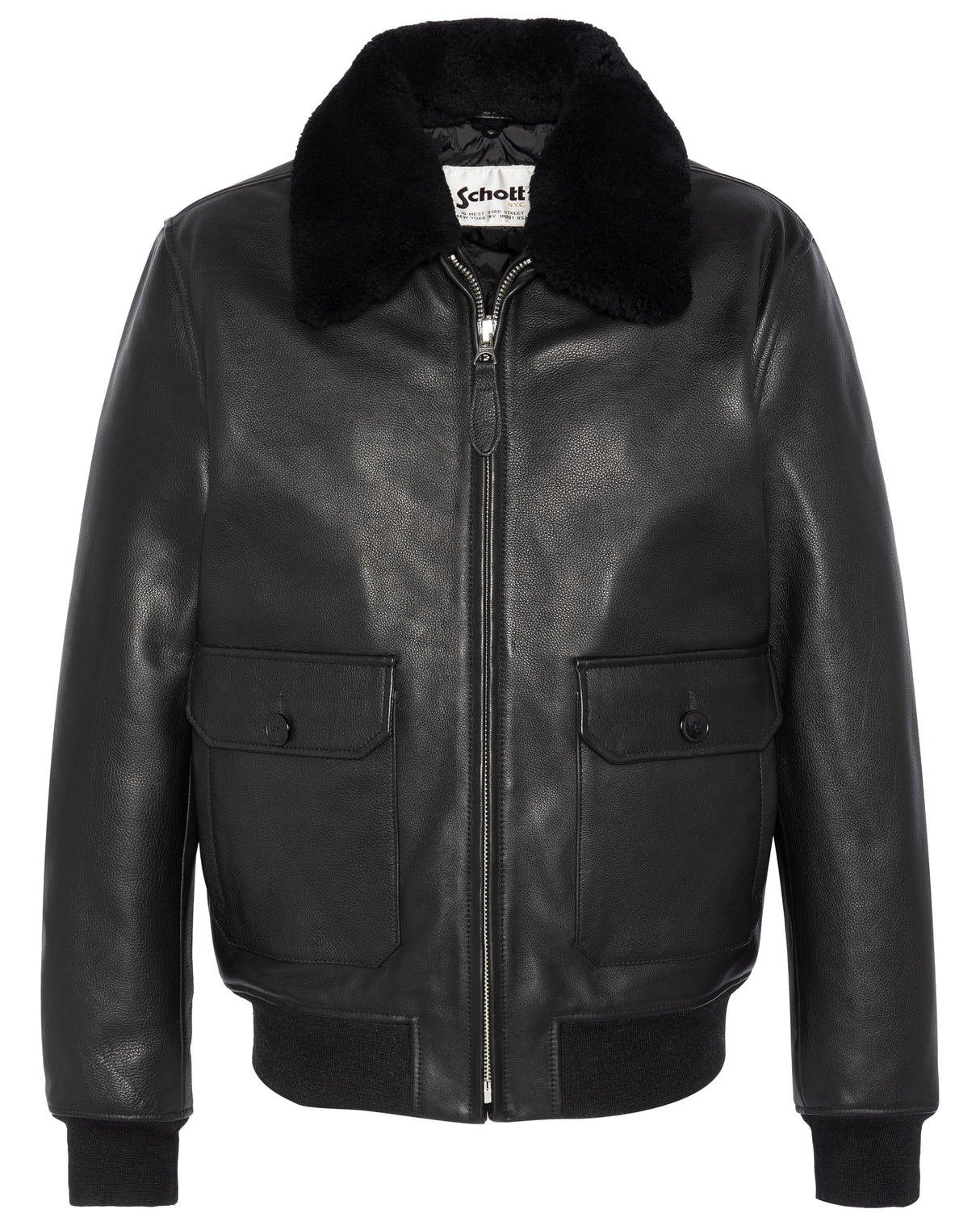 Schott NYC LCAVIATION24 - Chaqueta de piel, color negro, Negro, S