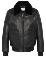Schott NYC LCAVIATION24 - Chaqueta de piel, color negro, Negro, S