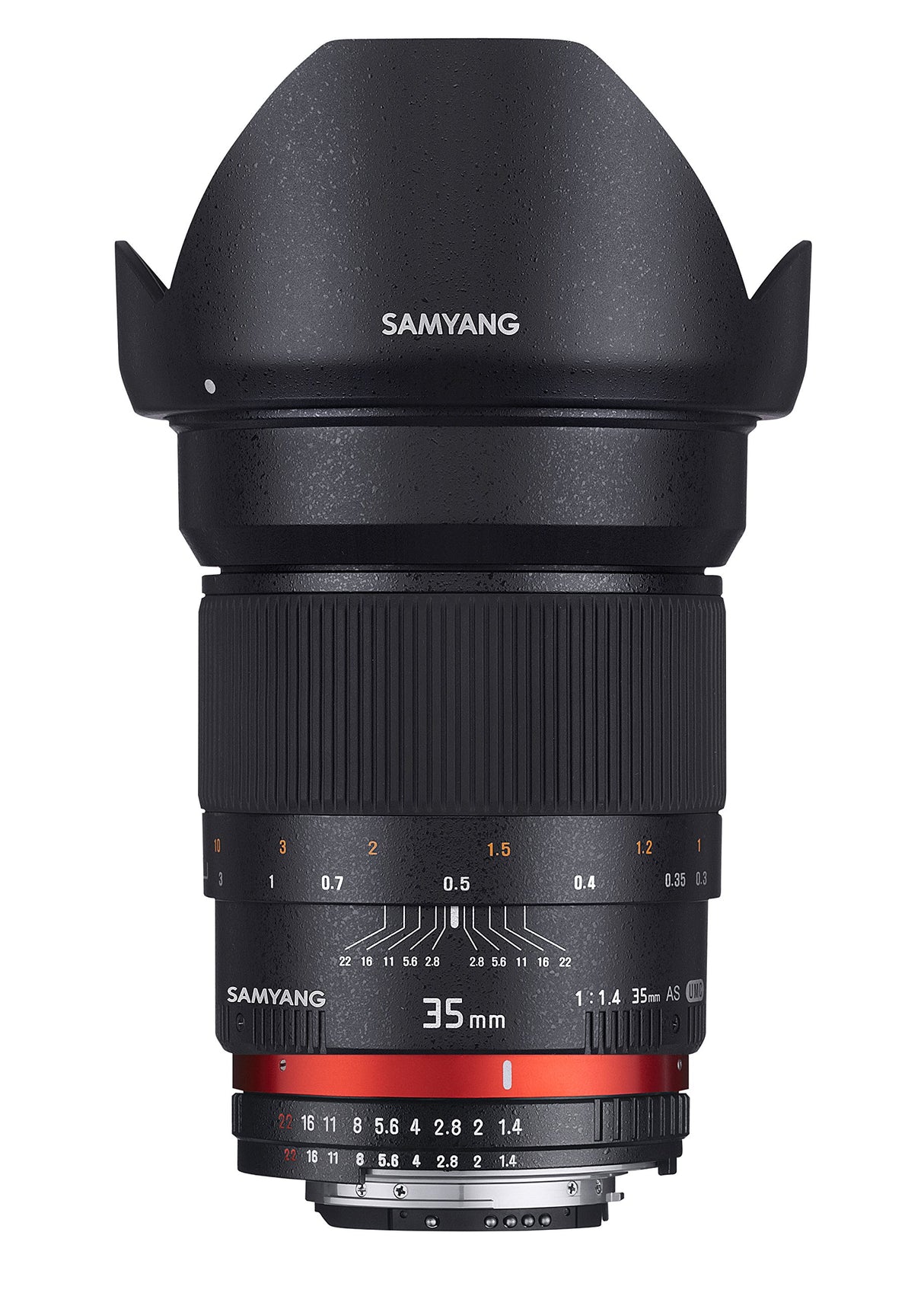Samyang F1111001102 - Objetivo fotográfico DSLR para Canon Ae (Distancia Focal Fija 35mm, Apertura f/1.4-22 AS UMC, diámetro Filtro: 77mm), Negro