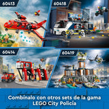 LEGO City Isla Prisión de la Policía, Regalo de Cumpleaños para Niños y Niñas de 7 Años o Más, Helicóptero, Barco, Lancha y Cárcel de Juguete, 7 Minifiguras y Figuras de Animales Perro y Tiburón 60419