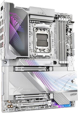 GIGABYTE X870E AORUS Master X3D Ice Placa Base – Compatible con procesadores AMD Ryzen 9000, VRM Digital de 18+2+2 Fases, hasta 9000 Hz DDR5 (OC), 2 x PCIe 5.0 + 3 x PCIe 4.0, Wi-Fi 7, LAN 10 GbE