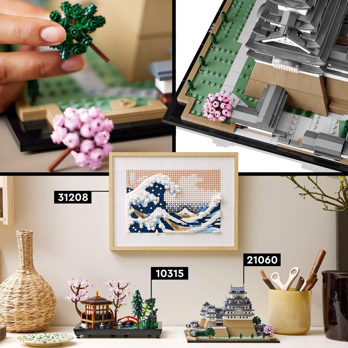 LEGO 21060 Architecture Castillo de Himeji, Set de Construcción de Maquetas para Adultos, Regalo para Aficionados a la Jardinería Creativa y a la Cultura Japonesa, Incluye Cerezos en Flor Construibles