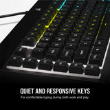 Corsair K55 RGB Pro Membrana Teclado para Juegos con Cable, IP42, Resistente al Polvo y a los derrames, 6 Teclas Macro con integración Elgato, Compatible con iCUE, QWERTY UK, PC, Mac, Xbox, Color