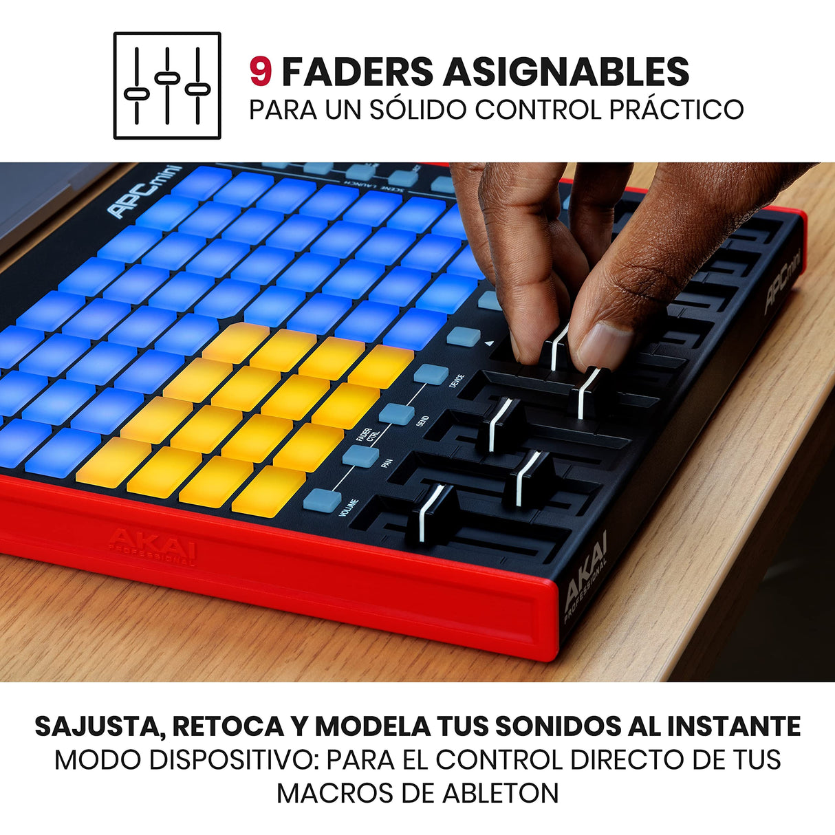 Akai Professional APC Mini MK2, Controlador MIDI USB para Lanzar Clips con Ableton Live, 64 Pads, Modalidad Nota y Batería, Mesa de Mezclas MIDI, Negro