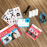 AGFA Photo Pack Realikids Instant CAM + 6 Rollos de Papel térmico ATP3WH adicionales, cámara instantánea Infantil, Pantalla LCD de 2,4 Pulgadas, batería de Litio, Espejo Selfie y Filtro de Fotos Azul