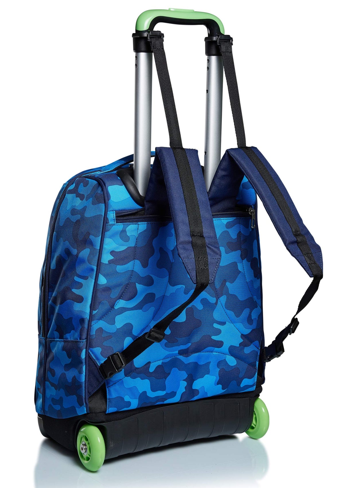 Seven Mochila con Ruedas CREW, Azul - Mochila 2 en 1, Mochila Escolar con Carro, Crossover System - Bolso Escolar Niños y Adolescentes - Bolsillo Interior con Organizador - Maxi Capacidad