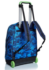 Seven Mochila con Ruedas CREW, Azul - Mochila 2 en 1, Mochila Escolar con Carro, Crossover System - Bolso Escolar Niños y Adolescentes - Bolsillo Interior con Organizador - Maxi Capacidad
