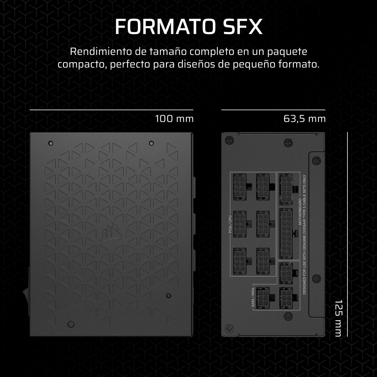 CORSAIR SF1000 (2024) Fuente de Alimentación ATX Totalmente Modular de Bajo Ruido 80 Plus Platinum – Compatible con ATX 3.1 – Preparada para PCIe 5.1 - Negro