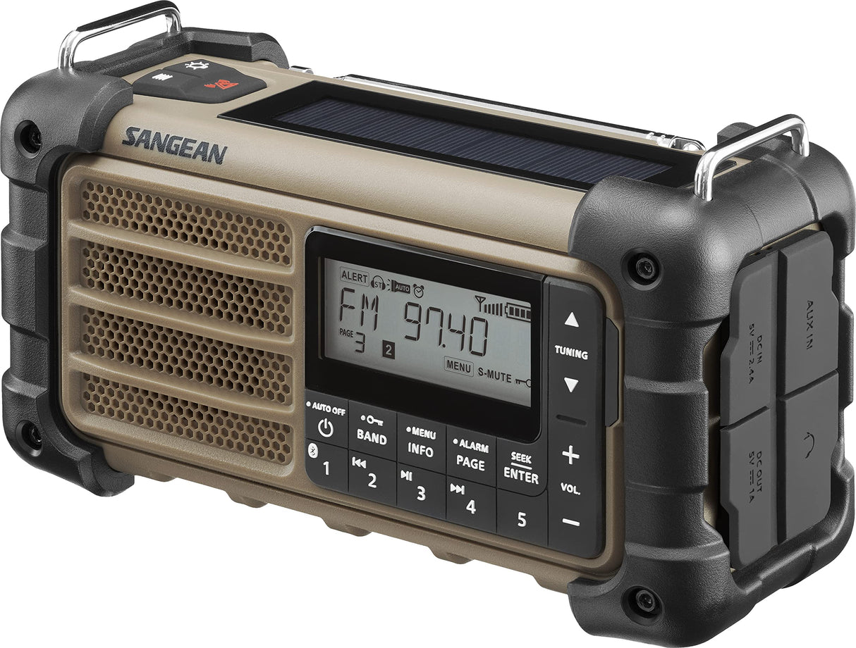 Sangean MMR-99 Radio de Emergencia, Am/FM - RBDS Bluetooth (Aux) Multi-Powered