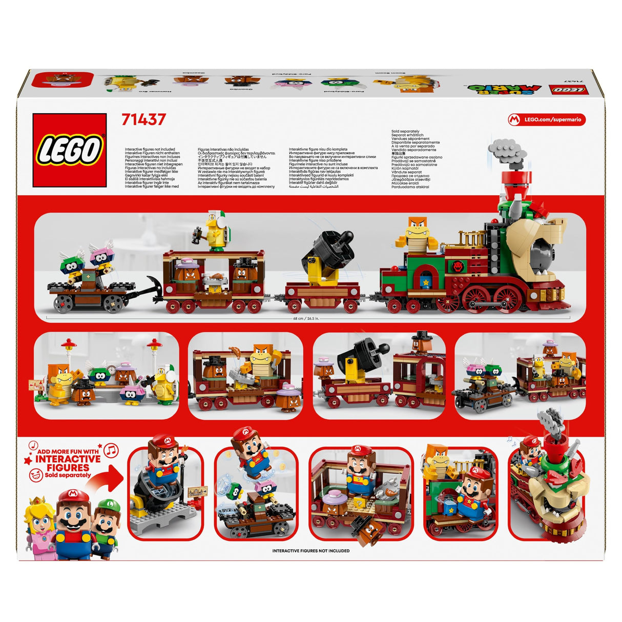 LEGO Super Mario El Tren expreso Bowser - Juguete Interactivo xon 2 Estaciones y 6 Figuras Inc. Hermano Martillo y 2 Goombas - Regalo Gamer para Niños y Niñas de 9+ Años 71437