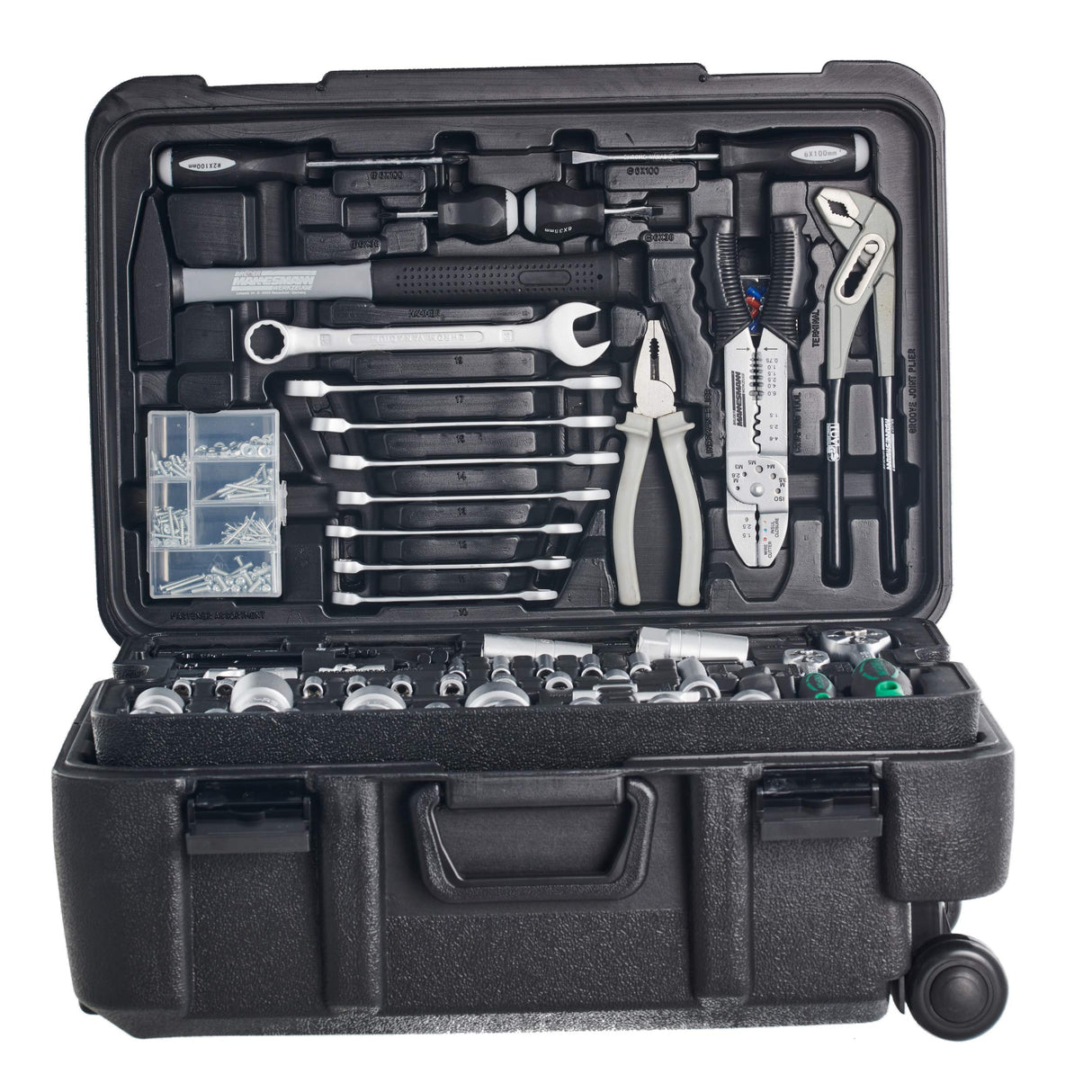 Mannesmann - M29070 - Maletín de herramientas móvil, 122 piezas