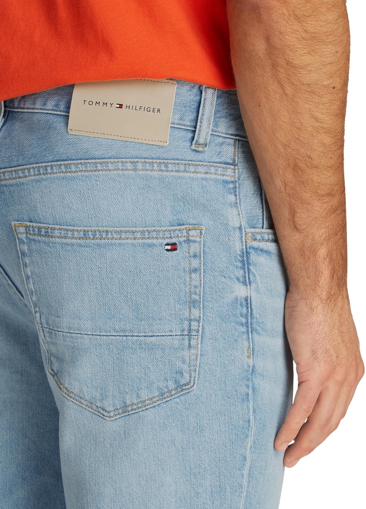 Tommy Hilfiger Straight Denton Jeans Washes Vaqueros, Denim (Heron Blue), 33W / 32L para Hombre