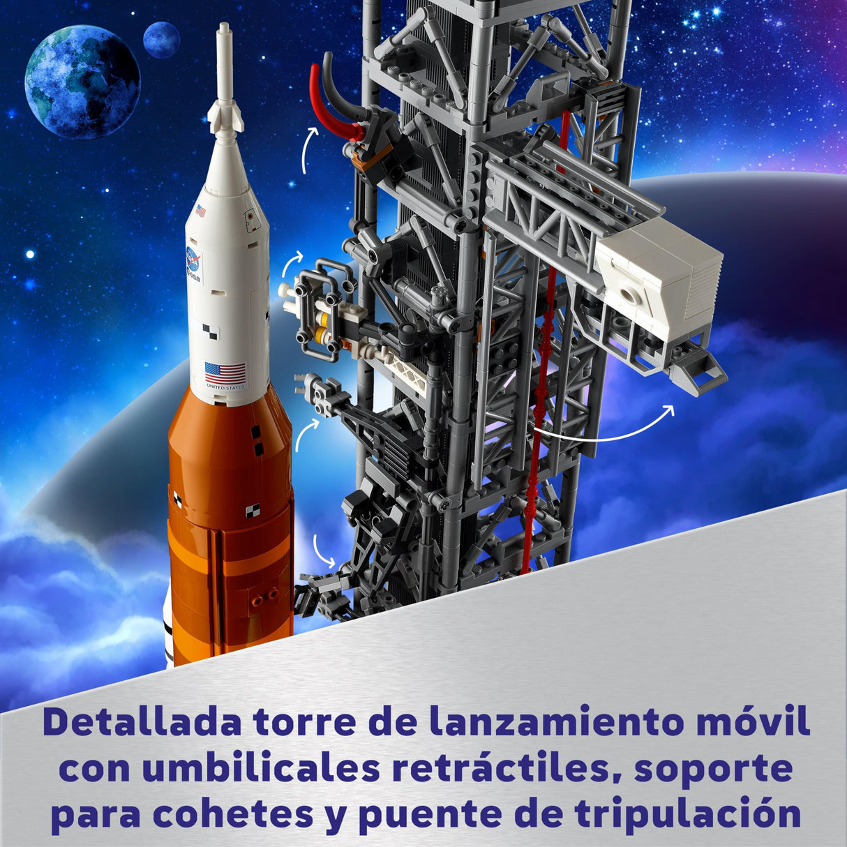LEGO Icons Sistema de Lanzamiento Espacial Artemis de la NASA con Cápsula Orión, Maqueta de Cohete para Adultos, Decoración del Hogar y la Oficina, Regalo para Hombres y Mujeres 10341