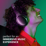 Music Sound - VIBRA - Auriculares Bluetooth inalámbricos con tecnología Active Noise Cancelling - Eliminan el Ruido Ambiental - Diadema Ajustable - 35 Horas de autonomía - Negro