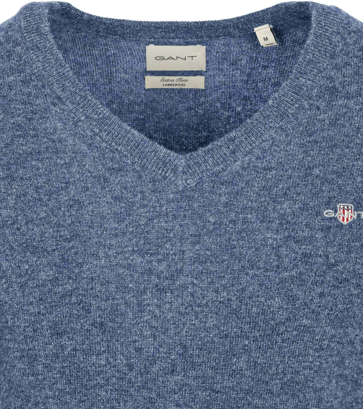 GANT Extrafina Lana de Cordero con Cuello en V Suter Pulver, Stone Blue Melange, M Hombres