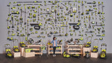 Ryobi - Amoladora angular 18V Ø115 mm - 7.500 rpm - Mango auxiliar - Incluye 1 batería Lithium+ 5,0 Ah, cargador rápido 2,0 A y disco de desbaste - R18AG-150GZL