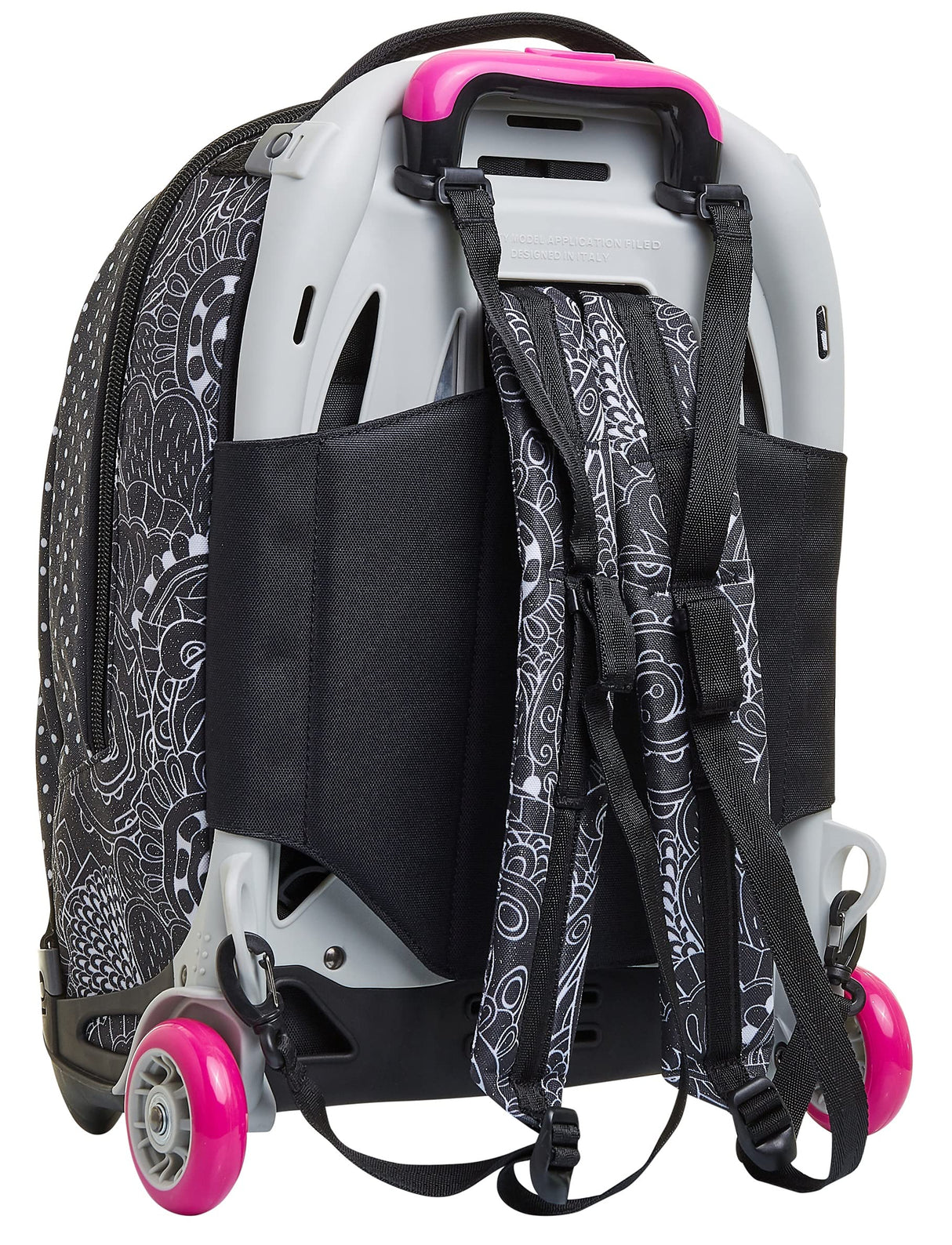 Seven Yub Mochila con Ruedas TROLLEY NEW TECH YANTRY GIRL, Negro - Mochila 3 en 1, Mochila Escolar con Carro - Bolso Escolar Niños, Niñas, Adolescentes - Bolsillo Frontal con organizador