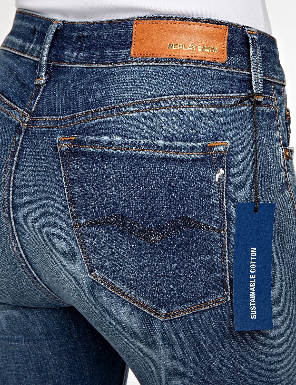 REPLAY Lucia, Jeans Mujer, Azul (009 Azul Medio), 27W / 30L