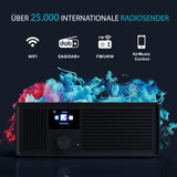 sky vision Dab 70 - Radio por Internet estéreo Dab+ (FM, FM, WiFi, con Puerto AUX y Cable, Radio Digital, Reloj Despertador, con Mando a Distancia), Color Negro