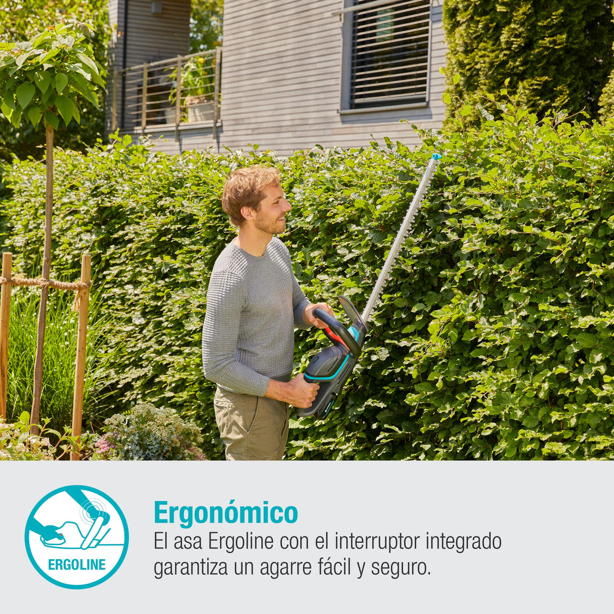 Gardena Set Ready-To-Use de cortasetos a batería ComfortCut 60 18V P4A: cortasetos con mango ergonómico y protección antiimpactos, ligero para un mejor manejo, incluye batería P4A de 18V (14731-20)