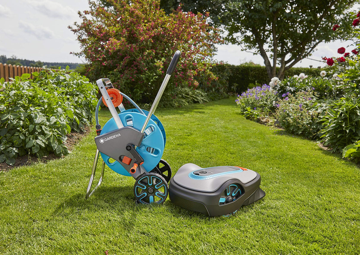 Gardena set smart SILENO life: robot cortacésped para superficies de < 750 m², control mediante aplicación del sistema smart, pasarela smart, versión ES (año modelo 2019) (19113-34)