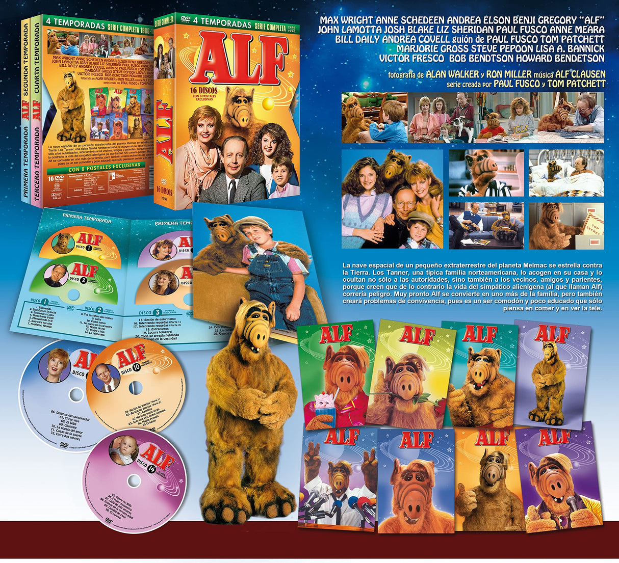 Pack FIGURA + ALF Serie Completa Temporadas 1-4 (16 DVDs ) Edicion Especial Digipack + Postales