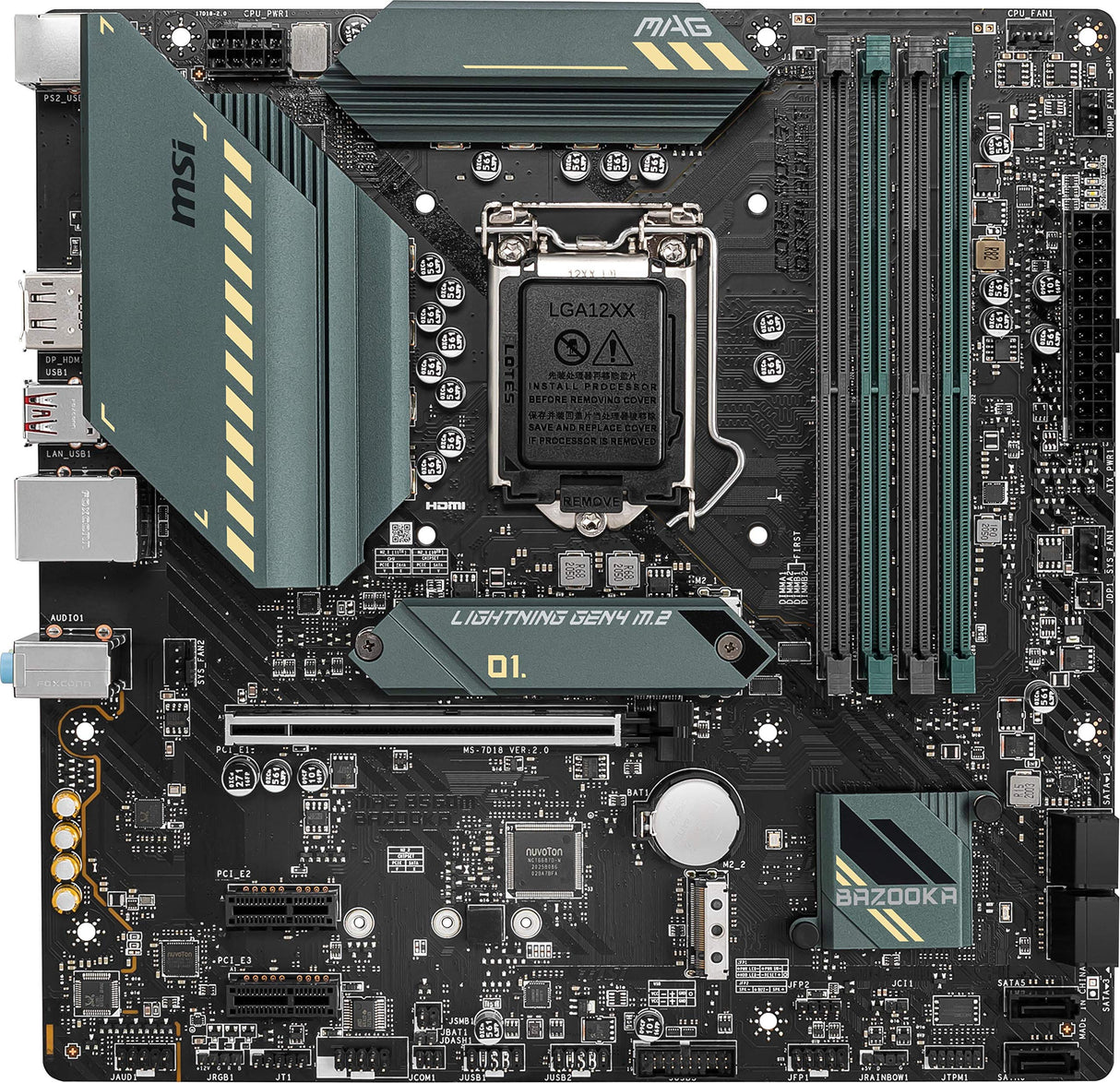MSI mag B560M Bazooka Gaming Placa Base (mATX, Intel Core 11ª/10ª generación, Socket LGA 1200, DDR4, PCIe 4, M.2, USB 3.2 Gen 2, 2.5G LAN, DP/HDMI)