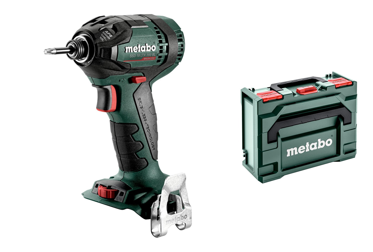 metabo Atornillador de impacto inalámbrico SSD 18 LTX 200 BL – 602396890 – 18 V – Atornillador de impacto inalámbrico con motor sin escobillas y función APS – Sin batería ni cargador