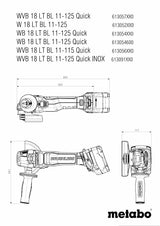 Metabo Amoladora Angular a Batería W 18 LT BL 11-125 con Motor sin Escobillas y Protección Electrónica