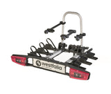 Westfalia Portabicicletas Bikelander para Enganches, para 3 Bicicletas, Apto para Bicicletas eléctricas, Plegable, Luces híbridas LED