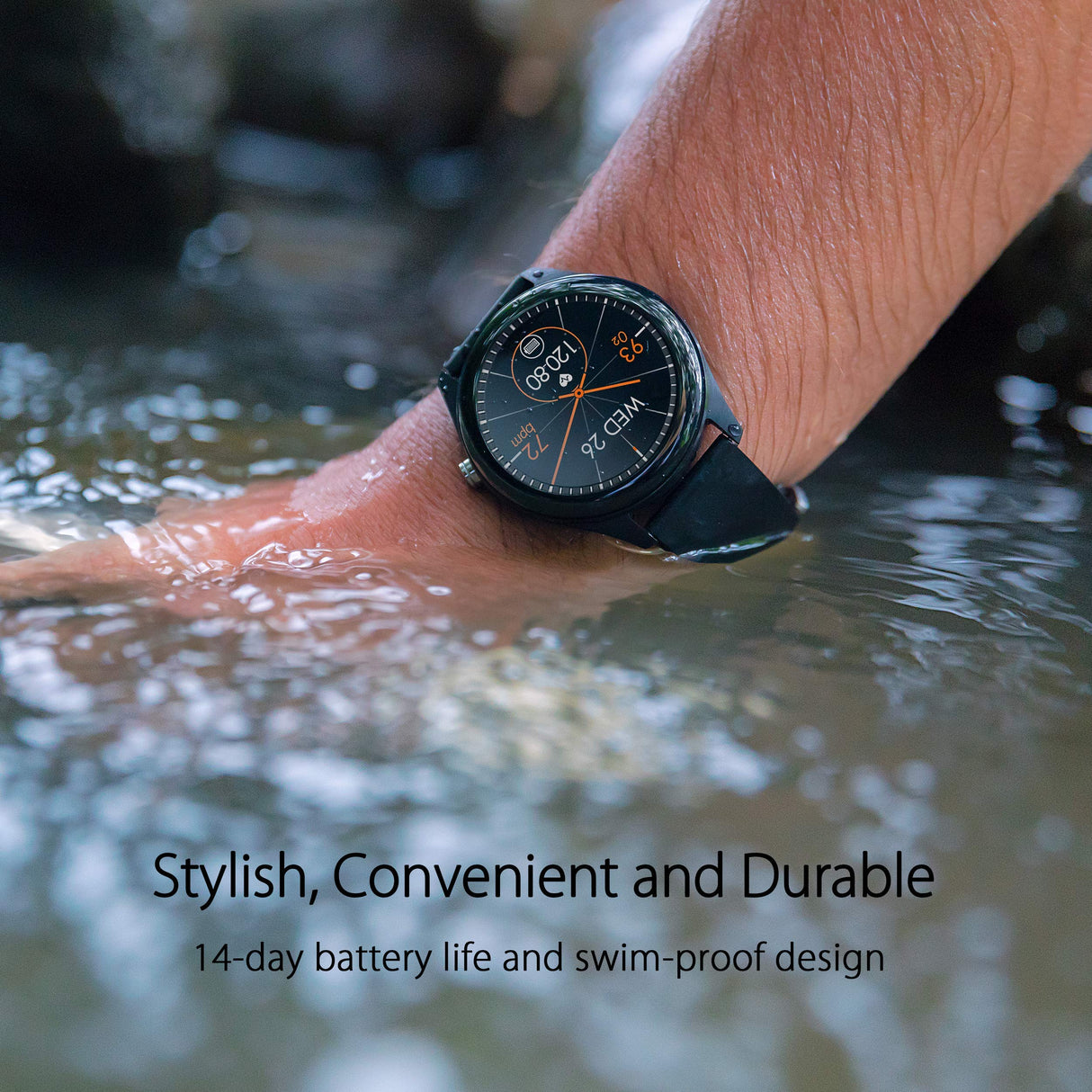 ASUS HC-A05 VivoWatch SP Smartwatch con Monitorización de Pasos, Ruta, Frecuencia Cardiaca, Sueno, Calorías, Altímetro, Resistente al Agua, Color Negro