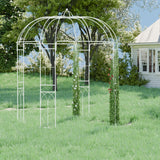 Relaxdays Arco Jardín Metal, 269x211x211 cm, Soporte Enredaderas y Rosas, Plantas Trepadoras, Tutor con Ganchos, Bronce, Acero
