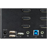 StarTech.com Switch Conmutador KVM de 2 Puertos DisplayPort 1.2 para 4 Monitores - DP HDR UHD 4K de 60Hz - Hub Ladrón de 2 Puertos USB 3.0 (5Gbps) - 4 Puertos USB 2.0 Audio Hotkeys (SV231QDPU34K)