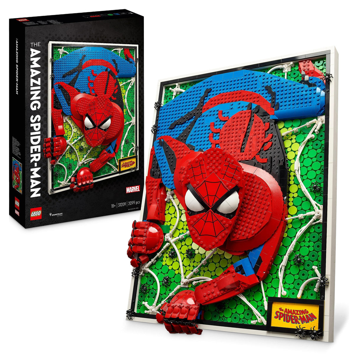 LEGO Art El Increíble Spider-Man Set Mural 3D, Póster de Lienzo para Construir, Decoración de Súperhéroe para el Hogar, Actividad Creativa, Regalo de Cómic para Adolescentes y Adultos 31209