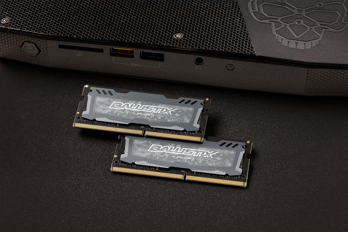 Ballistix Sport LT BLS2K16G4S240FSD - Kit de memoria RAM de 32GB (16GB x2, DDR4, 2400 MT/s, PC4-19200, CL16, Dual Rank x8, SODIMM, 260-Pin) gris