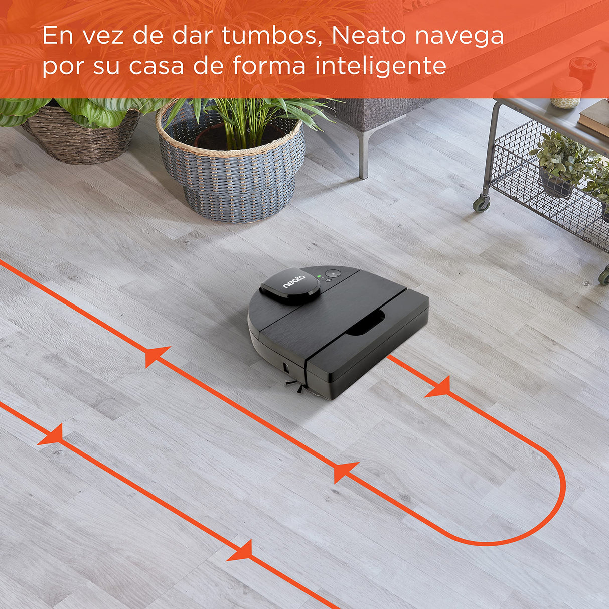 Neato D9 Smart Robot Vacuum Cleaner - D-Design, HEPA Filter, Laser Map Navigation - App Control - 200 Minutes Duration, Auto Recharge and Reset - Black