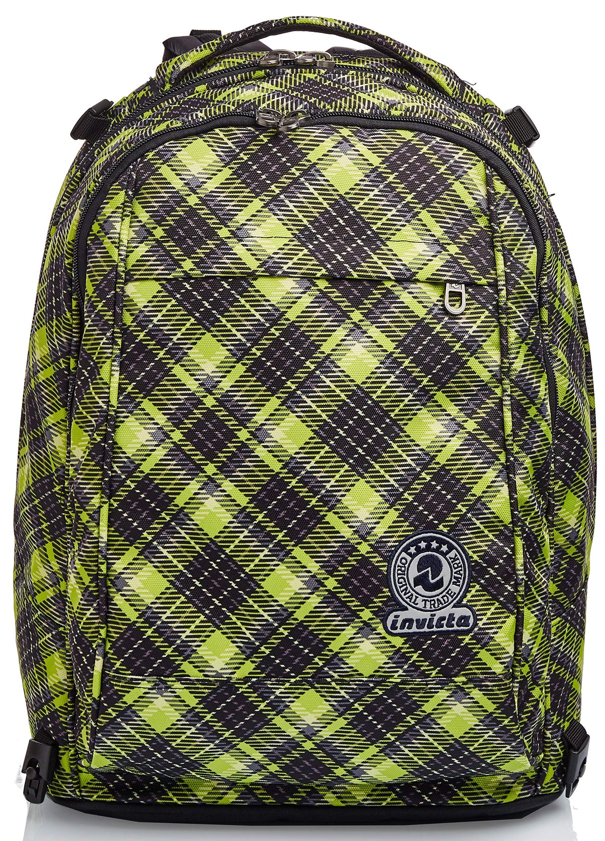 Seven Mochila con ruedas, NEW Tech TARTAN Bolsa con ruedas para libros, 3 en 1, Mochila Desmontable+Trolley, para chicos&chicas Para la escuela, Deporte, Tiempo libre, Funda para portátil, verde