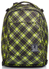 Seven Mochila con ruedas, NEW Tech TARTAN Bolsa con ruedas para libros, 3 en 1, Mochila Desmontable+Trolley, para chicos&chicas Para la escuela, Deporte, Tiempo libre, Funda para portátil, verde
